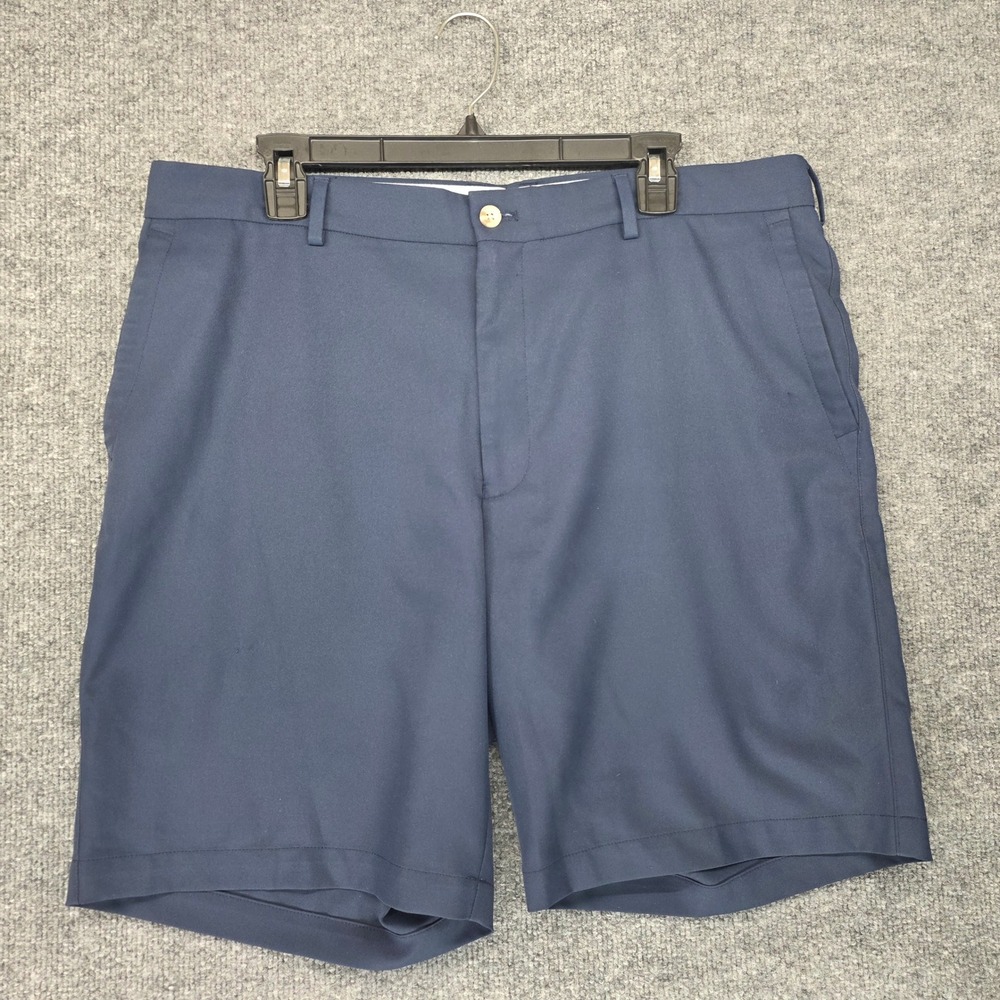 Peter Millar Mens Navy Blue Polyester Flat Front Golf Shorts Size 38